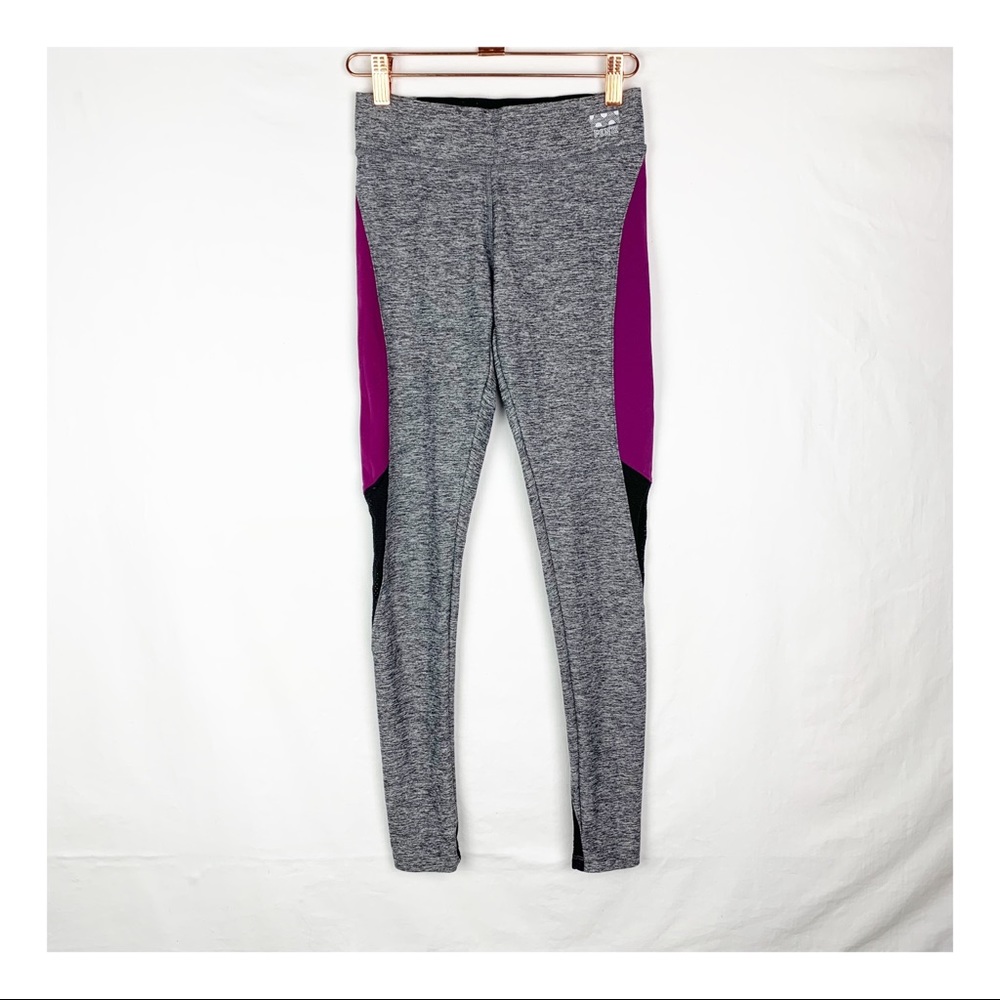 Pink by VS Ultimate Leggings Gray Magenta Mesh Size X Small